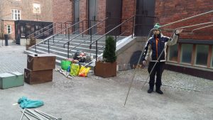 Våffeltältet stiger upp